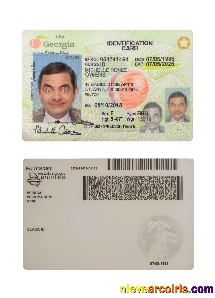 USA Georgia ID card 2018-present